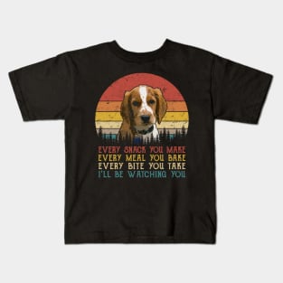 Vintage Every Snack You Make Every Meal You Bake Welsh Springer Spaniel Kids T-Shirt